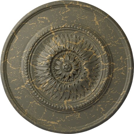 Ekena Millwork Floral Ceiling Medallion, Hand-Painted Witch Hazel Crackle, 23 1/2"OD x 2 3/4"P CM23FLWHC